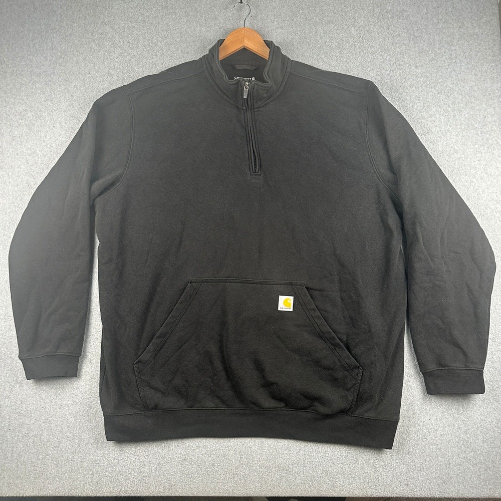 Carhartt Pullover Mens 2XL Tall TS5294-M Black Loose Fit Quarter Zip